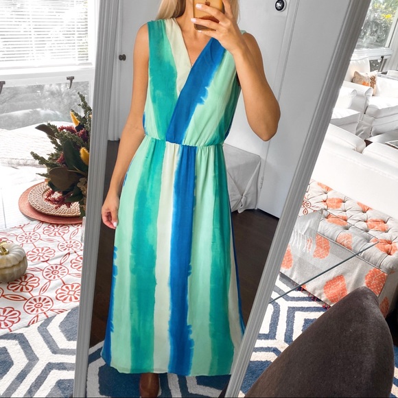 Esprit Dresses & Skirts - 🍃 ESPRIT BOHO BLUE GREEN OMBRÉ MAXI DRESS!